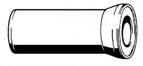 Manicotto di allacciamento diritto, per vasi, di PP bianco, completo di guarnizione a labbro, a norma DIN 1389, modello 3815